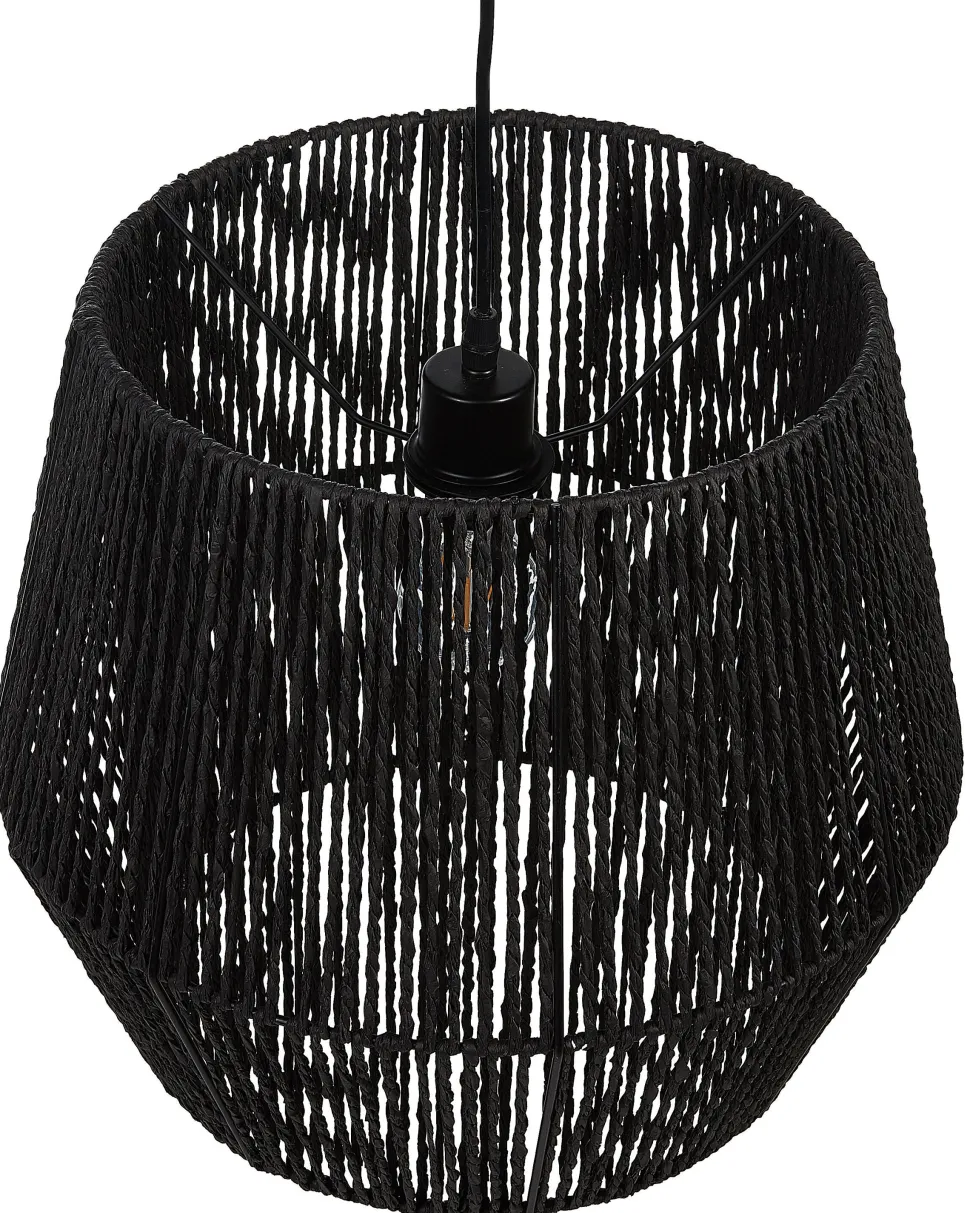 Candeeiro De Teto Em Corda De Papel Preto Gweru