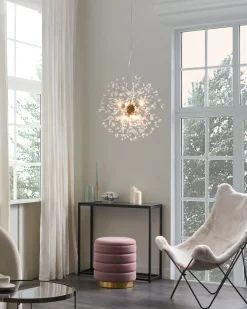 Candeeiro De Teto Em Cristal Dourado Torola