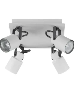 Candeeiro De Teto Em Metal Branco 4 Luzes Bonte