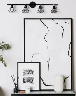 Candeeiro De Teto Em Metal Preto Para 4 Lampadas Erma