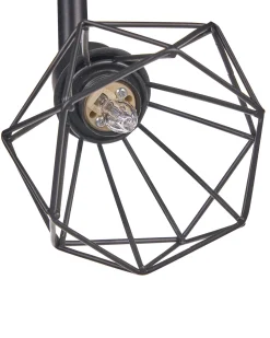 Candeeiro De Teto Em Metal Preto Para 4 Lampadas Erma