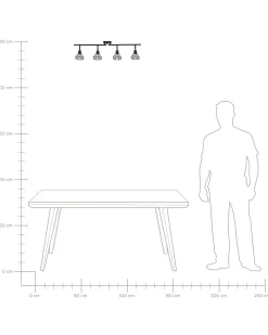 Candeeiro De Teto Em Metal Preto Para 4 Lampadas Erma