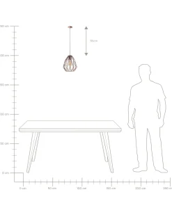Candeeiro De Teto Em Metal Cor De Cobre Magra