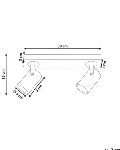 Candeeiro De Teto Em Metal Preto E Cor De Cobre Para 2 Lampadas Klip