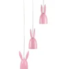 Candeeiro De Teto Em Metal Rosa Com 3 Abajures Rabbit