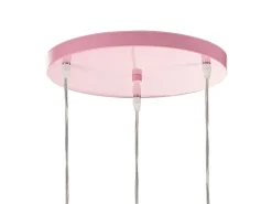 Candeeiro De Teto Em Metal Rosa Com 3 Abajures Rabbit