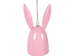 Candeeiro De Teto Em Metal Rosa Com 3 Abajures Rabbit