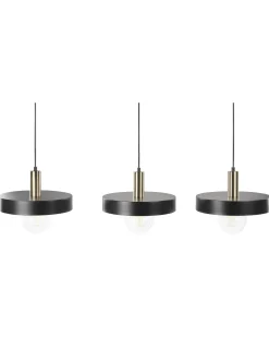 Candeeiro De Teto Em Metal Preto E Dourado Harena
