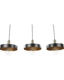 Candeeiro De Teto Em Metal Preto E Dourado Harena