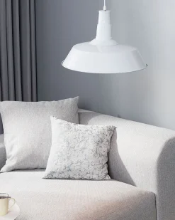 Candeeiro De Teto Em Metal Branco Bayou