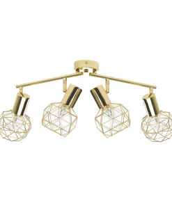 Candeeiro De Teto Em Metal Dourado Chenab