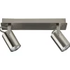 Candeeiro De Teto Em Metal Prateado Para 2 Lampadas Klip