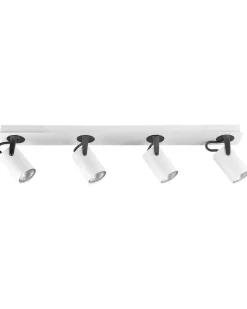 Candeeiro De Teto Em Metal Preto E Branco Para 4 Lampadas Klip
