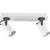 Candeeiro De Teto Em Metal Preto E Branco Para 2 Lampadas Klip