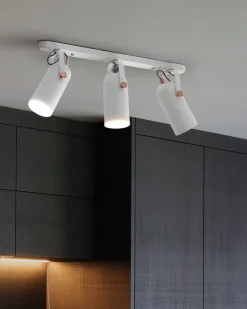 Candeeiro De Teto Em Metal Branco Com 3 Focos Tyria