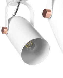 Candeeiro De Teto Em Metal Branco Com 3 Focos Tyria