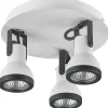 Candeeiro De Teto Em Metal Preto E Branco 3 Luzes Baro