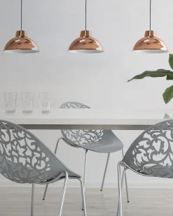 Candeeiro De Teto Em Metal Branco E Cor De Cobre Gallatin
