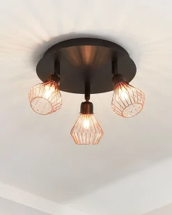 Candeeiro De Teto Em Metal Cobre Volga M