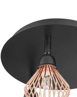 Candeeiro De Teto Em Metal Cobre Volga M