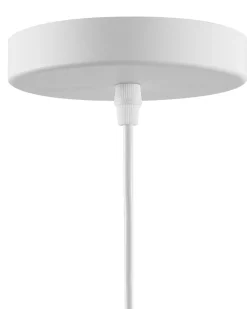 Candeeiro De Teto Em Metal Branco Com Vidro Murray