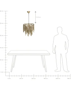 Candeeiro De Teto Em Metal De Cor Bronze Chambal