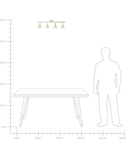 Candeeiro De Teto Em Metal Dourado Para 4 Lampadas Erma
