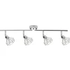 Candeeiro De Teto Em Metal Prateado Para 4 Lampadas Erma