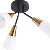 Candeeiro De Teto Em Metal Preto E Dourado Aroyo Iii