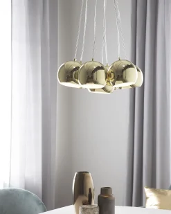Candeeiro De Teto Em Metal Dourado Olza