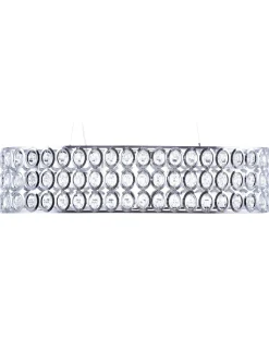 Candeeiro De Teto Em Metal Cromado E Cristal De Acrilico Tenna L