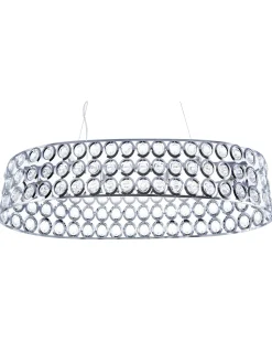 Candeeiro De Teto Em Metal Cromado E Cristal De Acrilico Tenna L