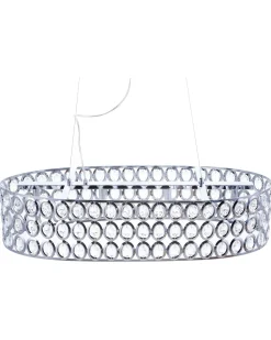 Candeeiro De Teto Em Metal Cromado E Cristal De Acrilico Tenna L
