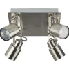 Candeeiro De Teto Em Metal Prateado 4 Luzes Bonte