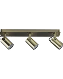 Candeeiro De Teto Em Metal Cor De Bronze Para 3 Lampadas Klip