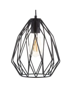 Candeeiro De Teto Em Metal Preto Magra