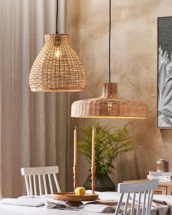 Candeeiro De Teto Em Rattan Cor Natural Sakeni