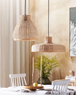 Candeeiro De Teto Em Rattan Cor Natural Tamarin