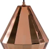 Candeeiro De Teto Em Vidro E Metal Em Cor Cobre Japura