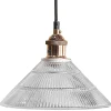 Candeeiro De Teto Em Vidro E Metal Cor De Cobre Curone