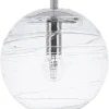 Candeeiro De Teto Esferico Em Vidro Transparente Mirna