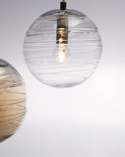 Candeeiro De Teto Esferico Em Vidro Transparente Mirna