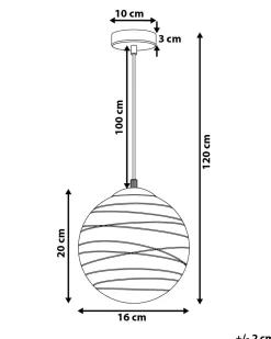 Candeeiro De Teto Esferico Em Vidro Transparente Mirna