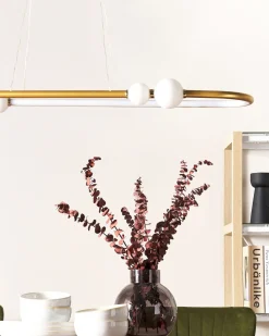 Candeeiro De Teto Led Em Metal Dourado Feale