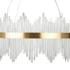 Candeeiro De Teto Led Em Cristal Dourado Yorkin
