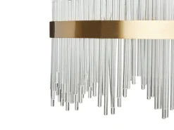 Candeeiro De Teto Led Em Cristal Dourado Yorkin