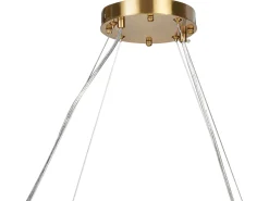 Candeeiro De Teto Led Em Cristal Dourado Yorkin