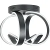 Candeeiro De Teto Led Em Metal Preto Nura