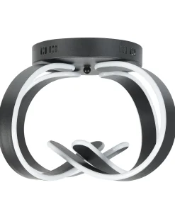 Candeeiro De Teto Led Em Metal Preto Nura