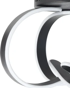 Candeeiro De Teto Led Em Metal Preto Nura